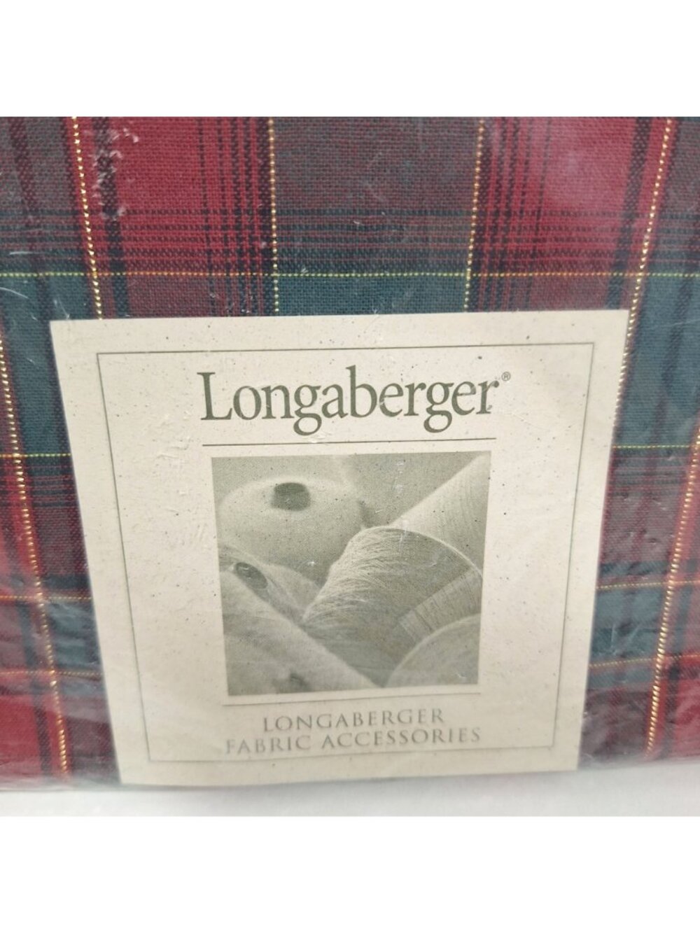 Longaberger Evergreen Plaid 4 Napkins 36" Square Tablecloth Set Open Package - Picture 3 of 16